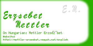 erzsebet mettler business card